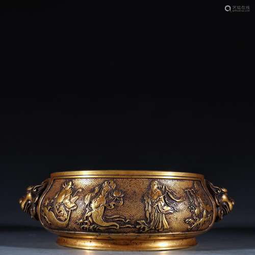 The eight immortals, copper and gold lines double lion ear i...