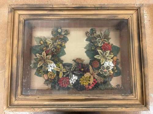 Victorian Flower Wreath made with Seeds