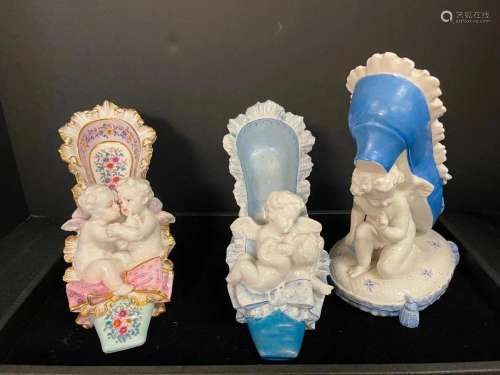 Vases incl. Meissen Porcelain Shoe w/ Cherubs