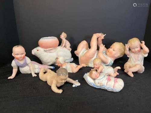 Porcelain Figurines incl Piano Baby, etc