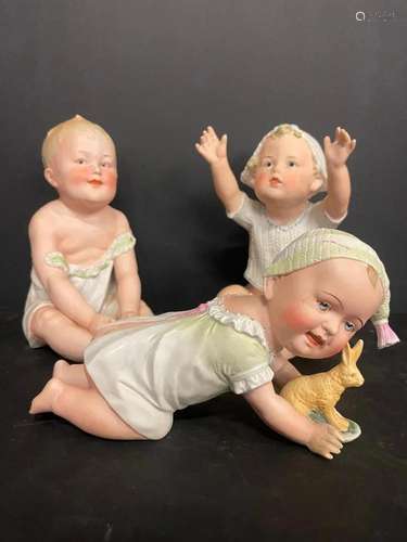 German Bisque Hand Painted Figures