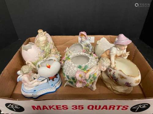 KPM Porcelain Cherub & Other Figurines