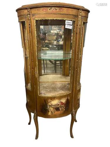 Verni Martin Style Curved Glass French Curio Cabinet