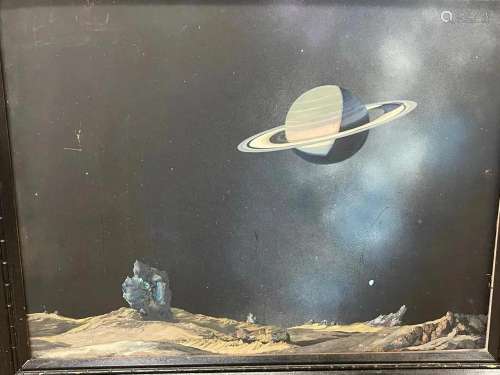 Oil Painting on Masonite by Travis Keese of Saturn