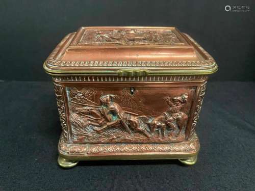 Silver-plated Jewelry Box with 3D Medieval Scenes