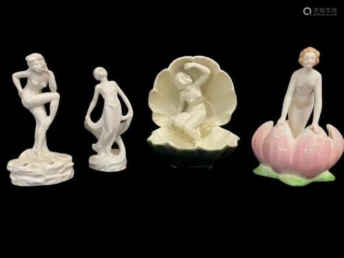 4 Art Deco Porcelain Figures