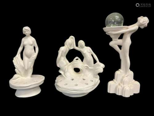 3 Art Deco Pottery Figures