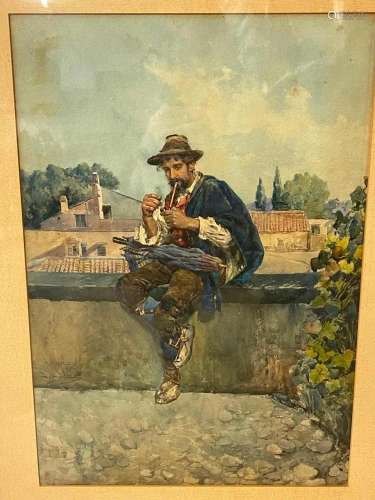 Signed Roma - G. Foremost (?) Italian Watercolor