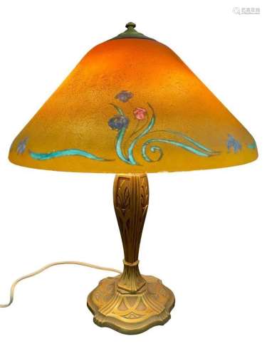 Classique Metal Lamp Base w/ Floral Shade