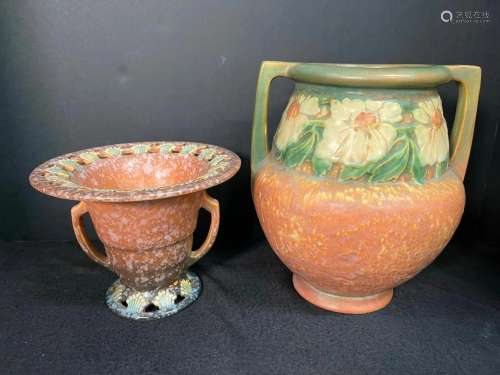Roseville "Ferella" Pottery & Dahlrose Vase