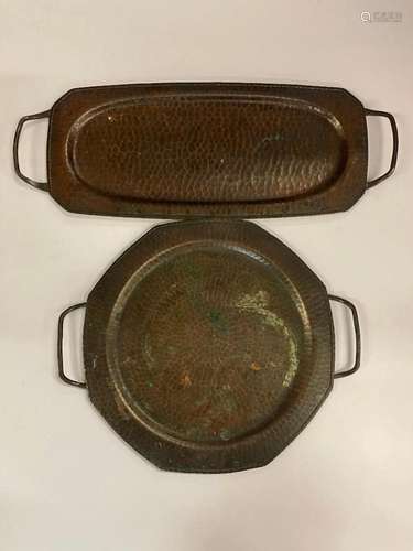 Roycroft Hand Hammered Copper Trays