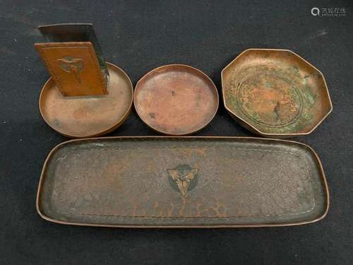 4pcs Roycroft Copper incl. Pen Tray, etc