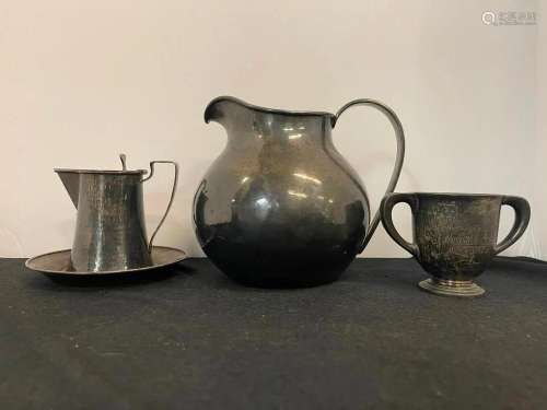 Sterling Lot incl. Hand Wrought Pitcher, etc