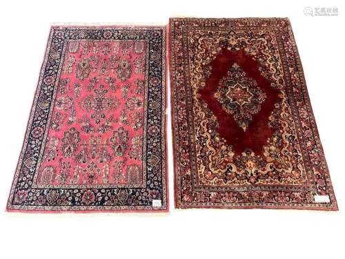 2 Oriental Rugs incl 1 Persian Sarouk & 1 Sarouk copy