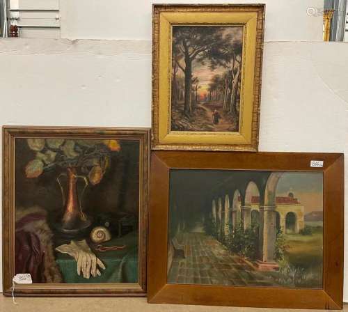 3 Paintings incl H.K. 1911 Oil on Canvas