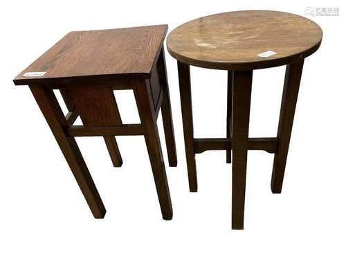 2 Mission Oak Tables