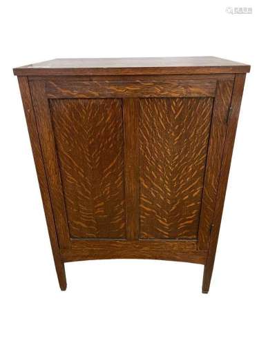 Arts & Crafts Oak Cabinet with Tiger Oak Door