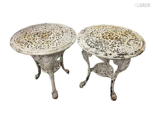 Pair of Round Cast Iron Tables