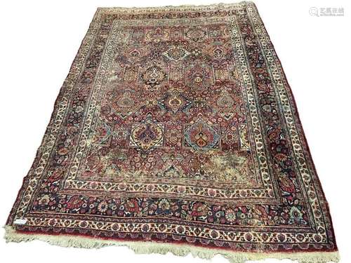 Room Size Persian Meshed Rug circa 1910-1920