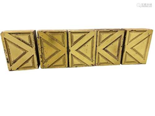 5 Art Deco Architectural Redware Blocks