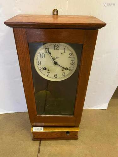 Simplex Time Clock in Oak Case