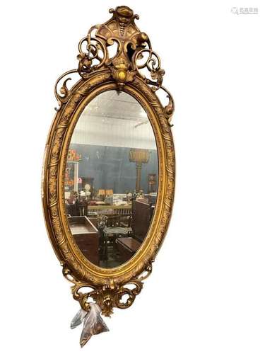 Victorian Gold Gilt Large Oval Mirror