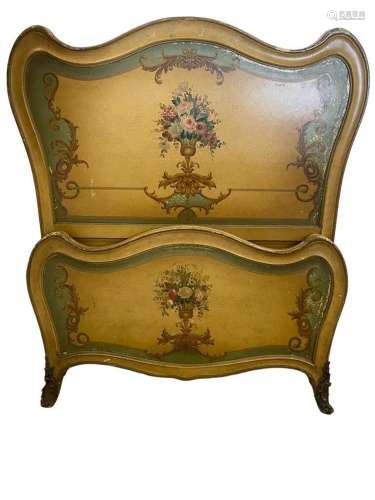 Hand Painted French Style Bed Frame