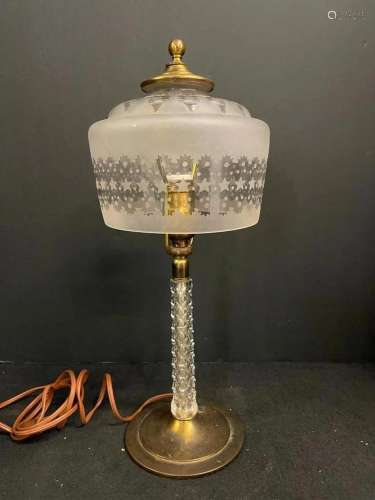 Signed Pairpoint Lamp Base, Shade w/ Stars