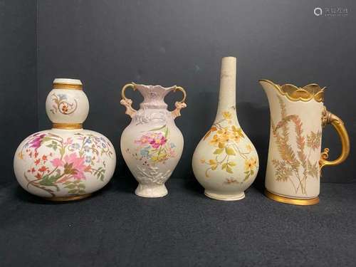 Royal Worcester Decorated Pitcher, Vases, etc