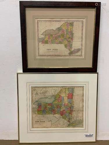 2 Framed Maps of New York