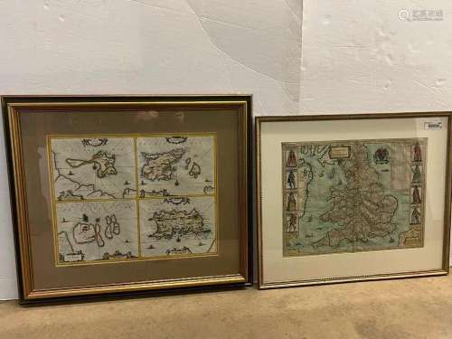 Framed Maps incl. "The Kingdom of England"