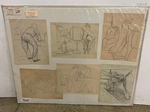 Anthony Sisti Sketches incl Bell Aircraft Workers