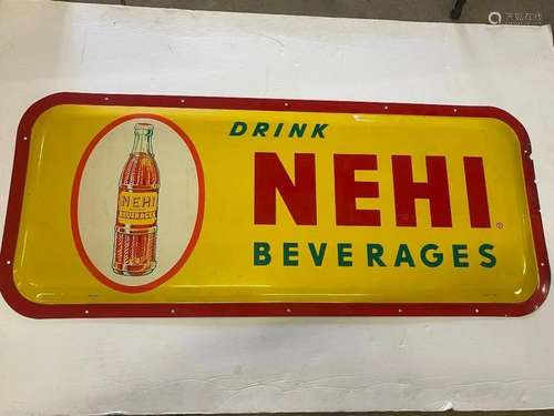 1945 Nehi Beverages Metal Advertising Sign