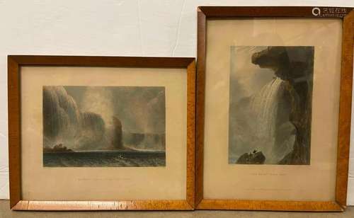 2 Barlett Niagara Falls Colored Engravings