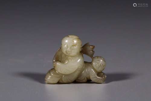 : hetian jade lad a brotherSize: 4.4 cm wide and 1.7 cm high...