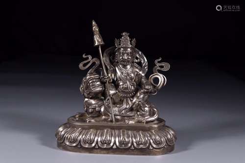 : silver ZhiHuang mammon's statueSize: 18 cm wide 10 cm ...