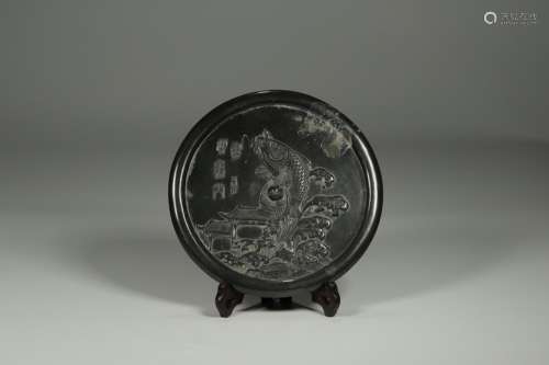 Carp, bronze yue longmen bronze mirrorSize: 19.6 * 0.5 cm, w...