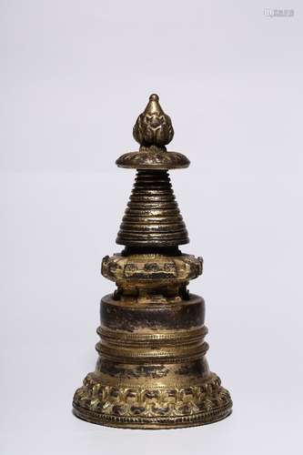 : copper and gold washed when the tower674.1 g 16.6 CM high ...