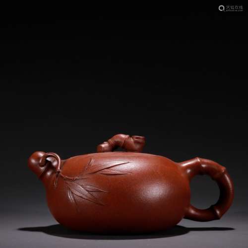 Purple bamboo grain teapot, Jiang Rong modelSpecification: h...