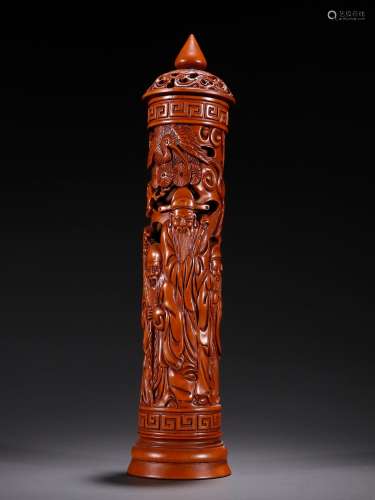 Boxwood carving, fu lu shou aroma stoveSpecification: high 2...