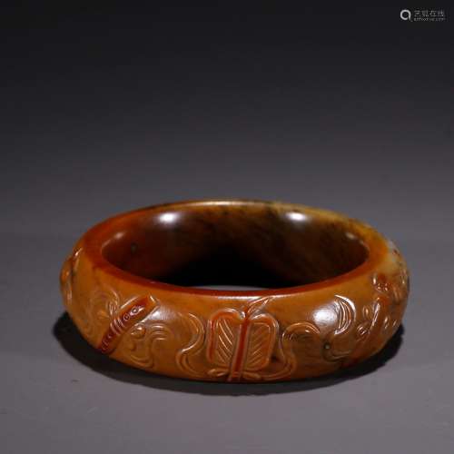 Dark the eight immortals, hetian jade carving grain bracelet...