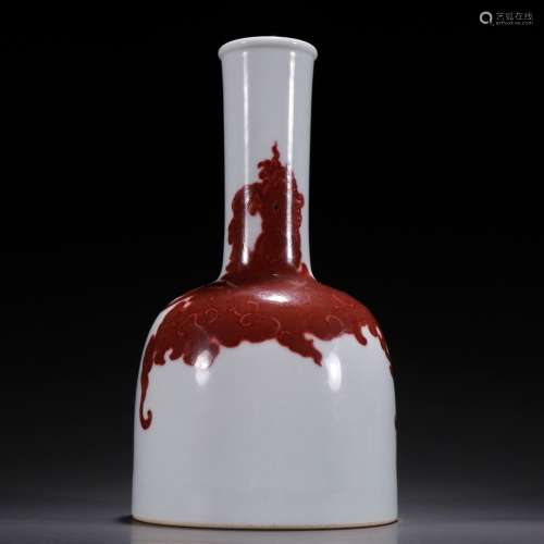Coral red glaze, a bellSpecification: high 18 mouth wide and...