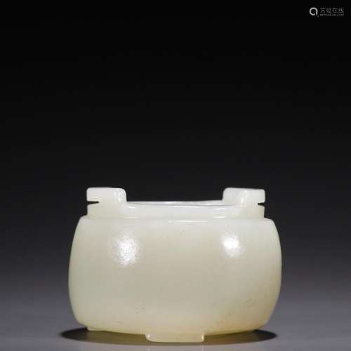 Hetian jade, seed makings element face small incense burnerS...