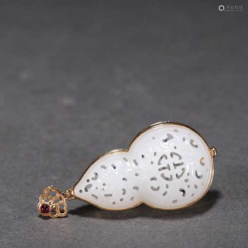 Package hetian jade gourd hang drop of pure gold.Specificati...