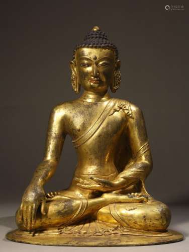, copper shakyamuni Buddha statueSpecification: high 17 cm l...