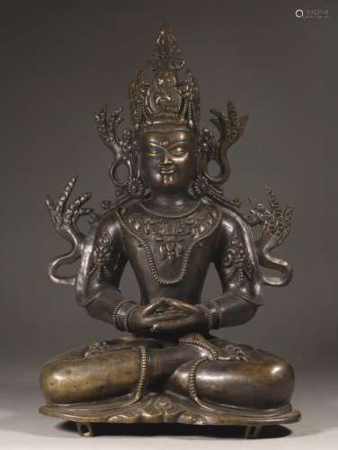, copper longevity Buddha statueSpecification: long 22 cm wi...