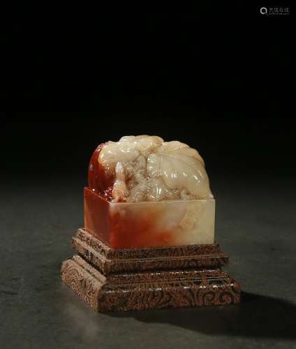 "Many children shoushan stone seal fu"Size: 5.5 cm...