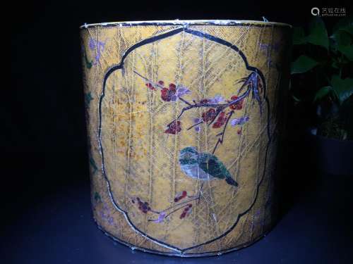 Fill carved lacquerware brush pot, beamingCarver exquisite, ...