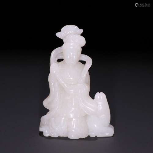 On the evening of hetian jade guanyin statueSpecification: h...