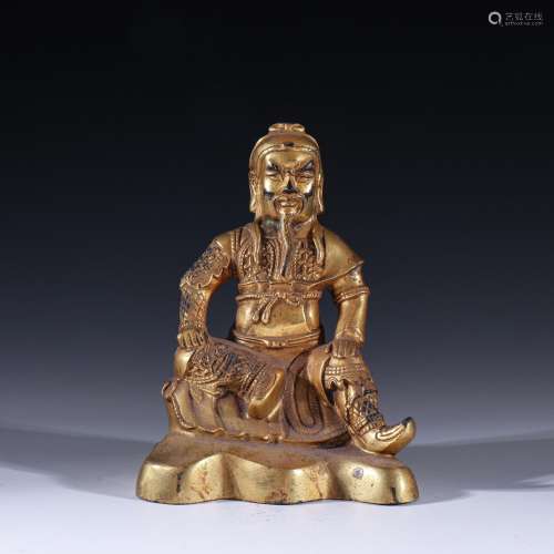 Copper and gold duke guan statuesSpecification: high 21 cm l...